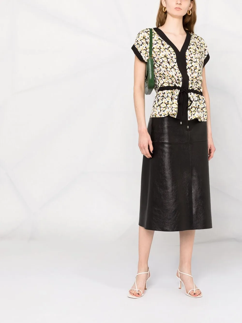 фото Dkny топ с короткими рукавами и цветочным принтом
