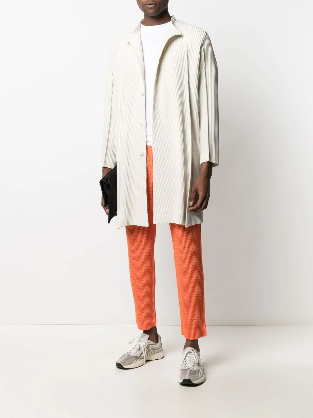 фото Homme plissé issey miyake однобортное пальто из джерси со складками