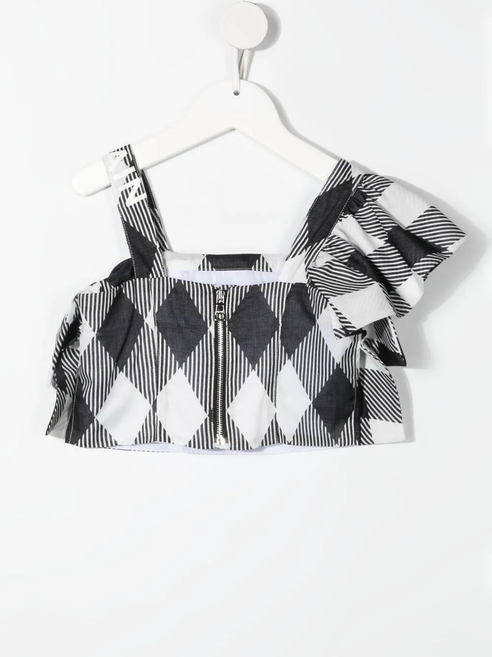 фото Balmain kids топ в клетку гингем с оборками