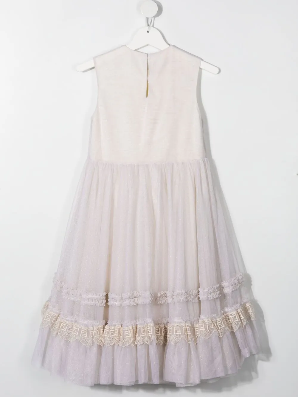 фото Fendi kids платье из тюля с кружевными вставками