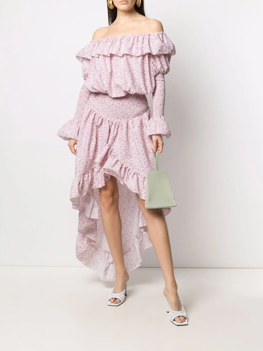 фото Cc by camilla cappelli платье с открытыми плечами и цветочным принтом