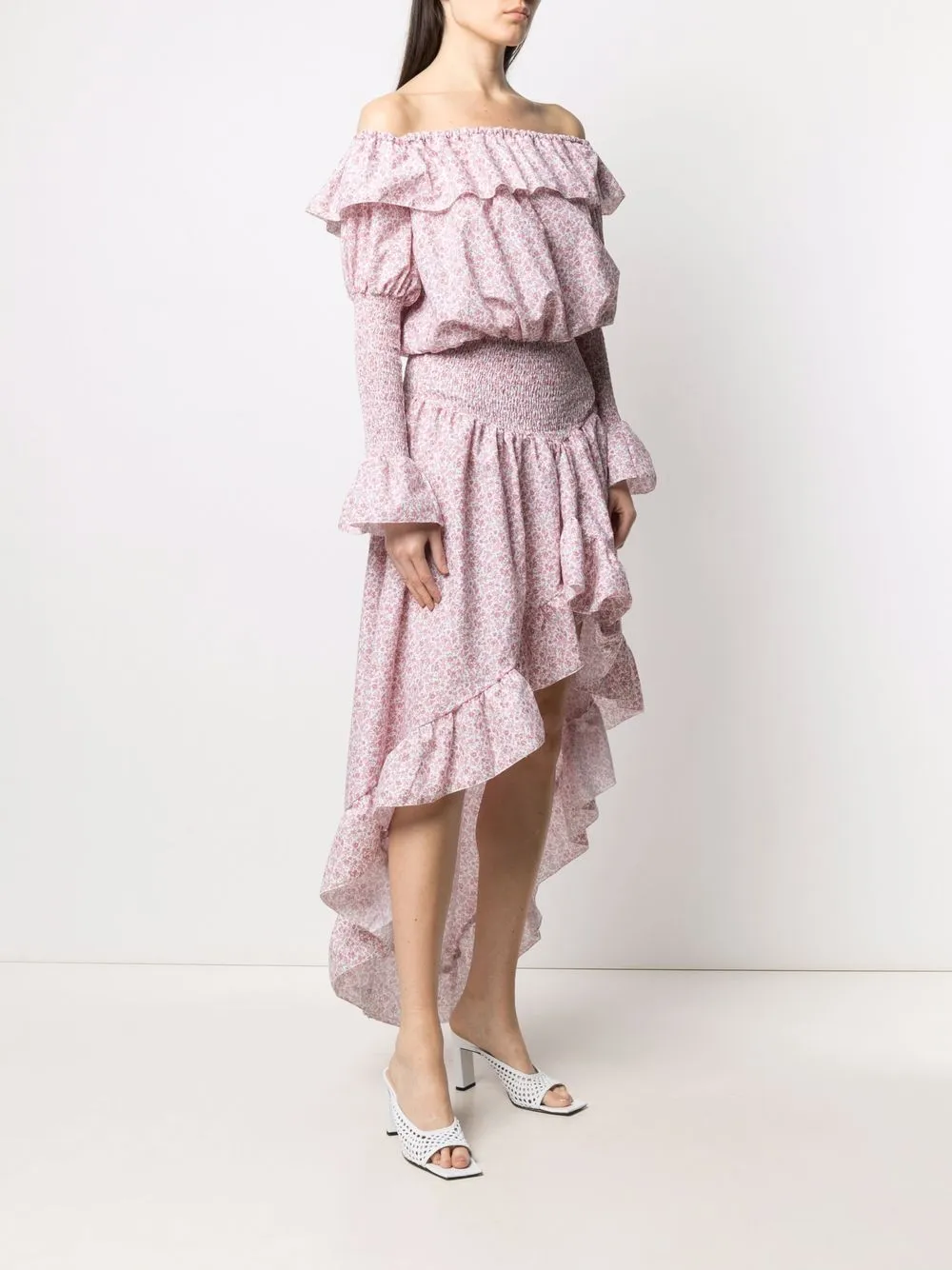 фото Cc by camilla cappelli платье с открытыми плечами и цветочным принтом