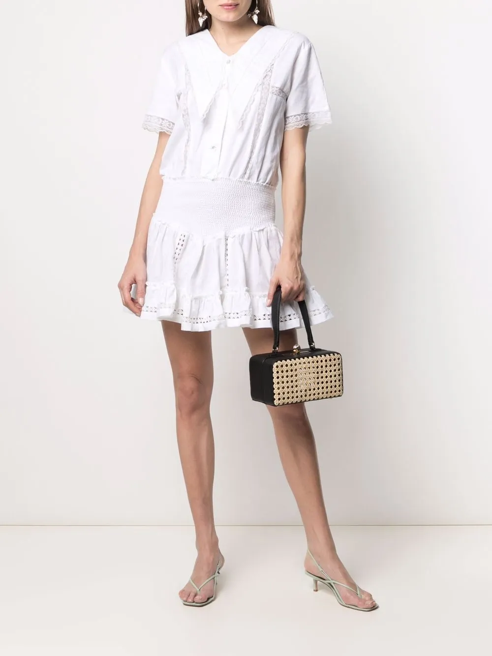 фото Cc by camilla cappelli платье с оборками и вышивкой