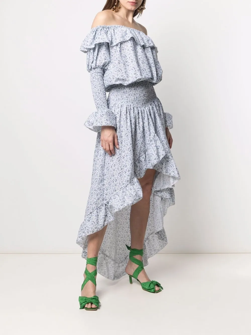 фото Cc by camilla cappelli платье с открытыми плечами и цветочным принтом