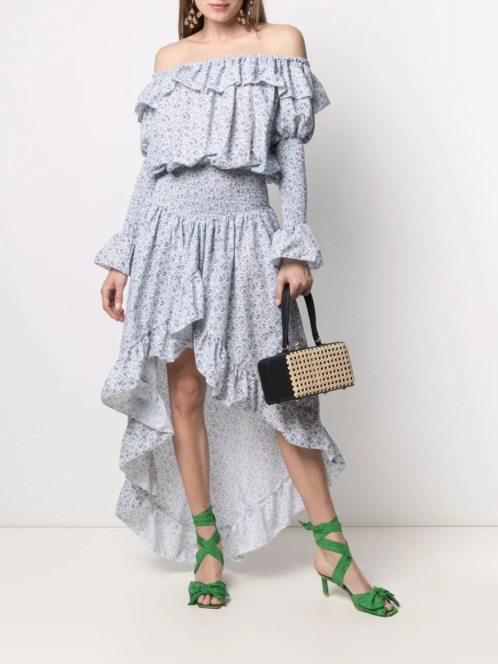 фото Cc by camilla cappelli платье с открытыми плечами и цветочным принтом