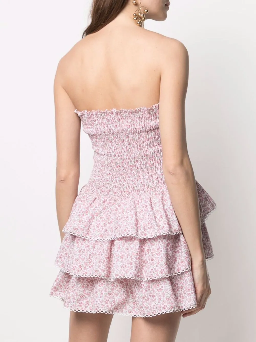 фото Cc by camilla cappelli платье мини со сборками и цветочным принтом