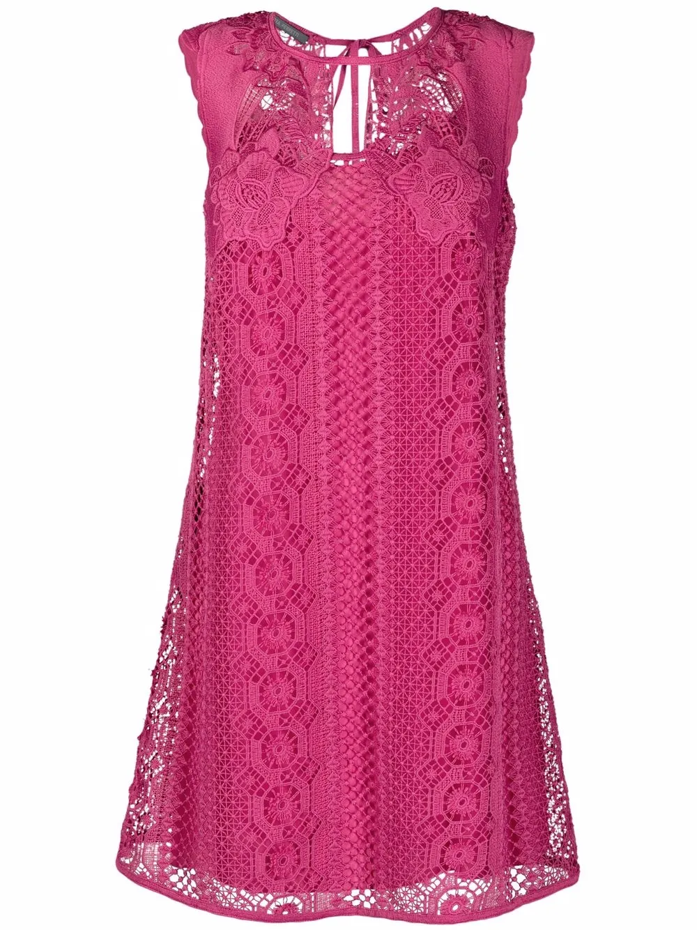 фото Alberta ferretti платье мини с цветочным кружевом
