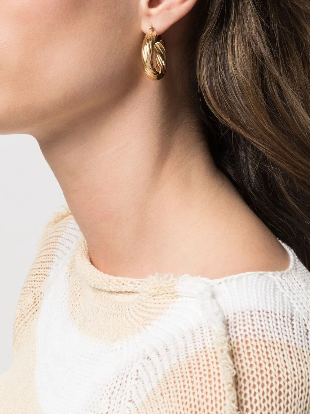 фото Laura lombardi позолоченные фактурные серьги-кольца