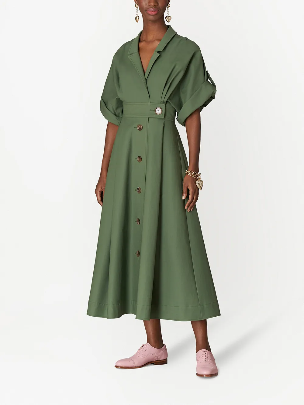 фото Carolina herrera платье-рубашка миди со складками