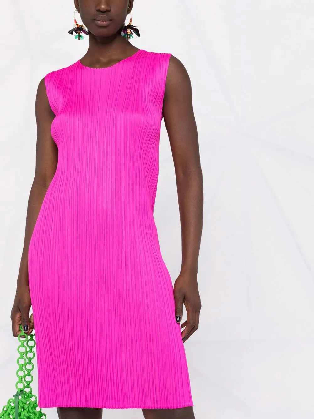 фото Pleats please issey miyake плиссированное платье миди