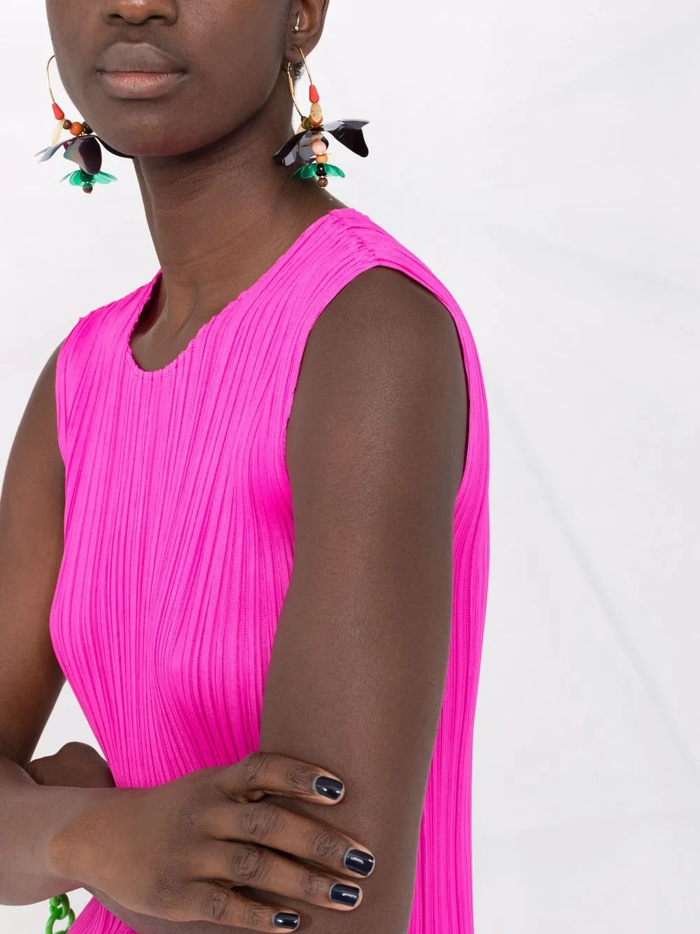 фото Pleats please issey miyake плиссированное платье миди
