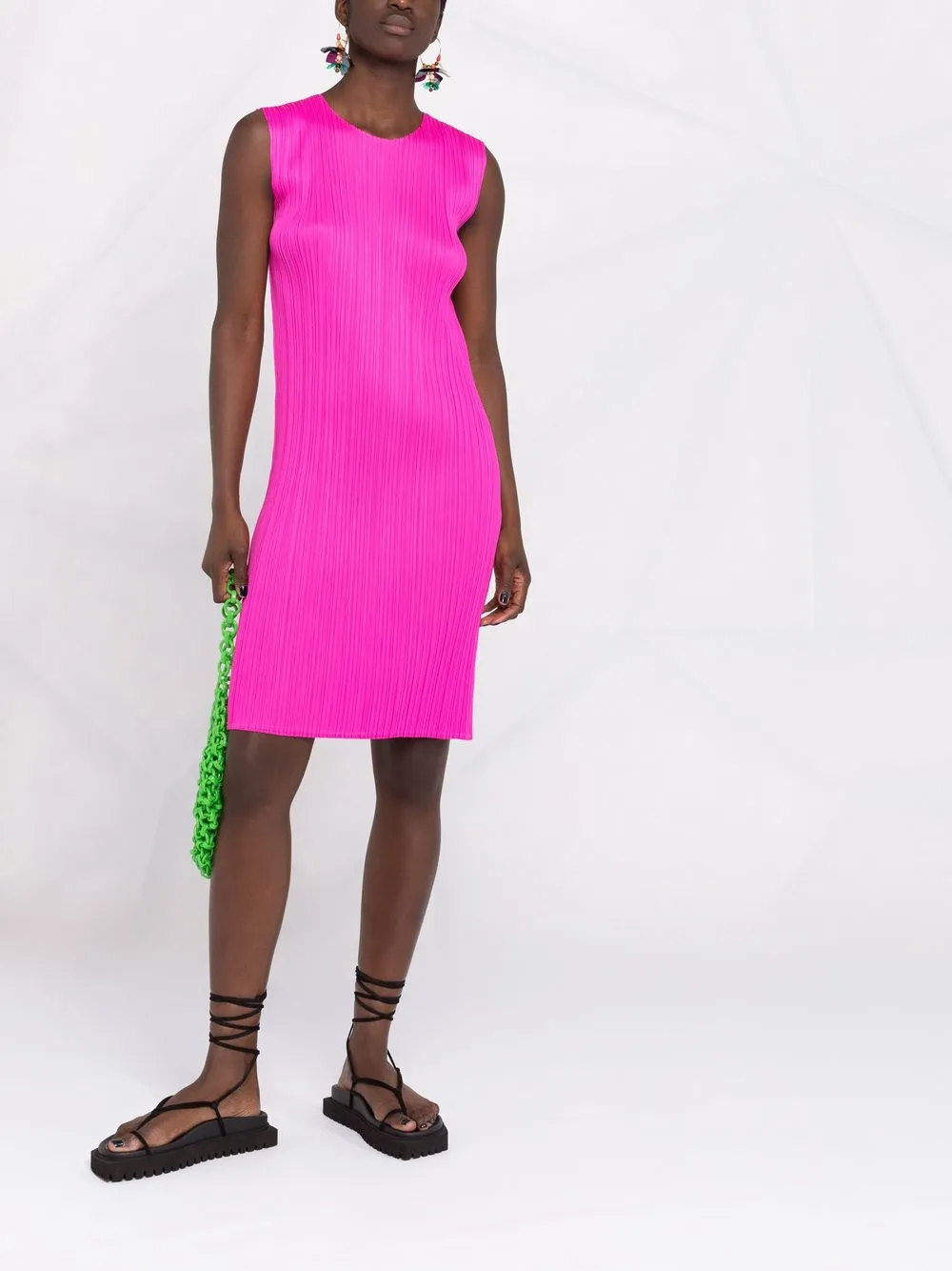 фото Pleats please issey miyake плиссированное платье миди