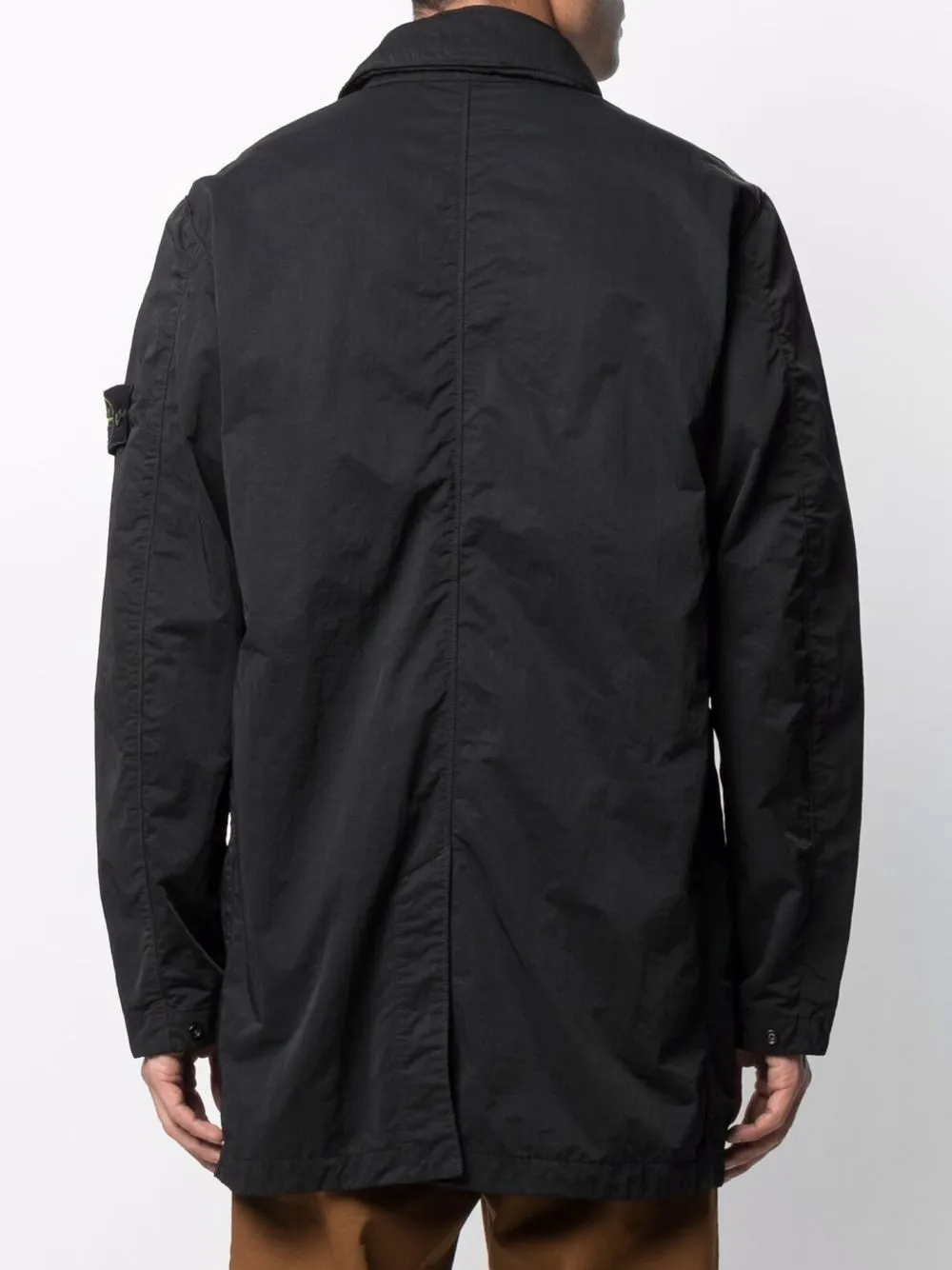 фото Stone island однобортное пальто с нашивкой-логотипом