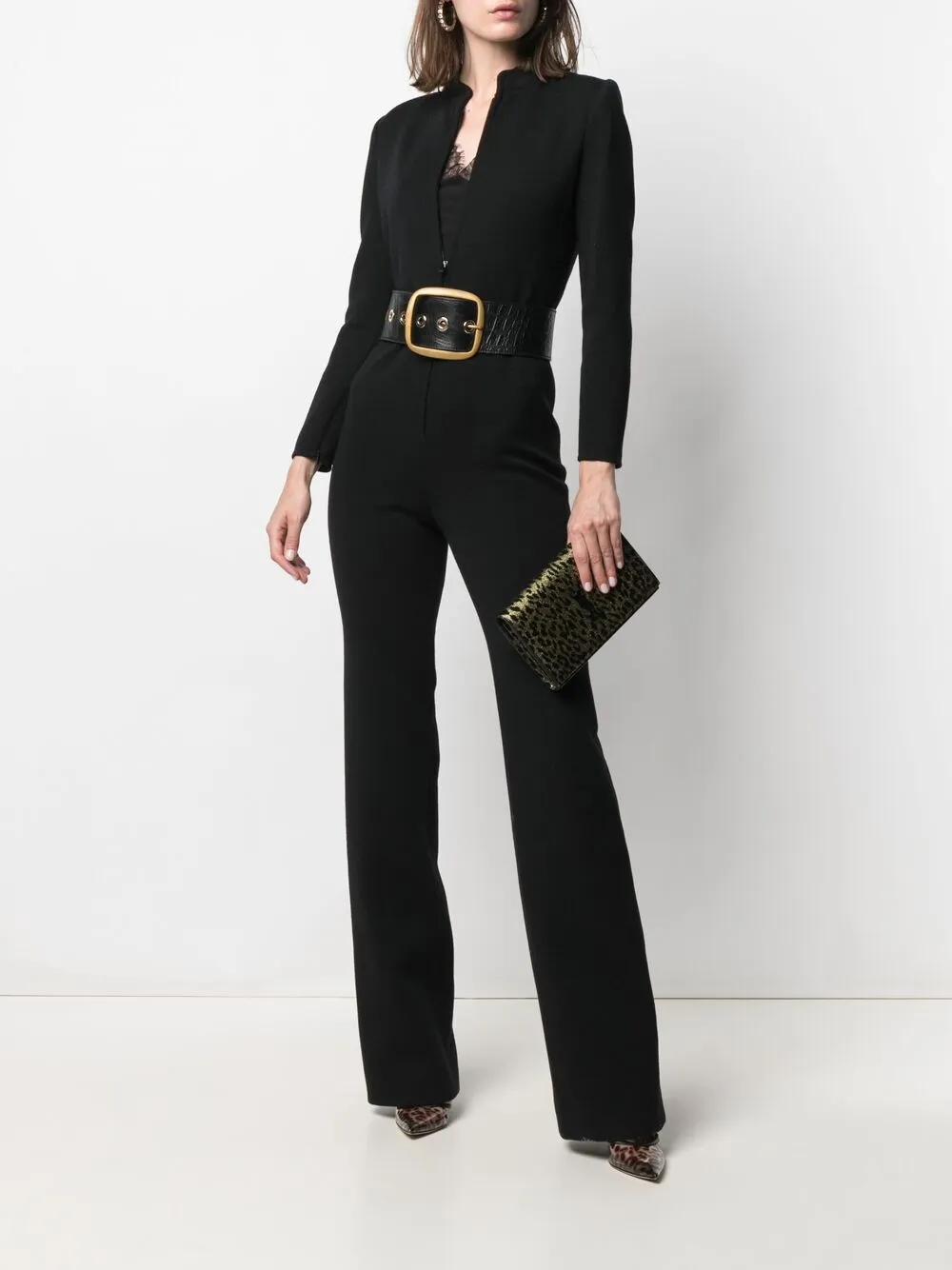 фото Saint laurent комбинезон на молнии с высоким воротником