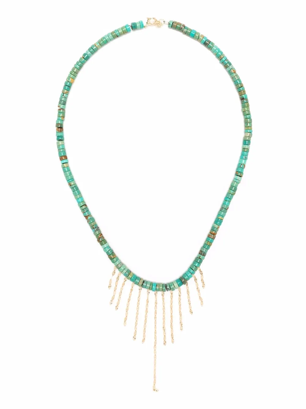 Pascale Monvoisin collar Taylor N°3 en oro amarillo de 9kt y 14kt con turquesas - Dorado
