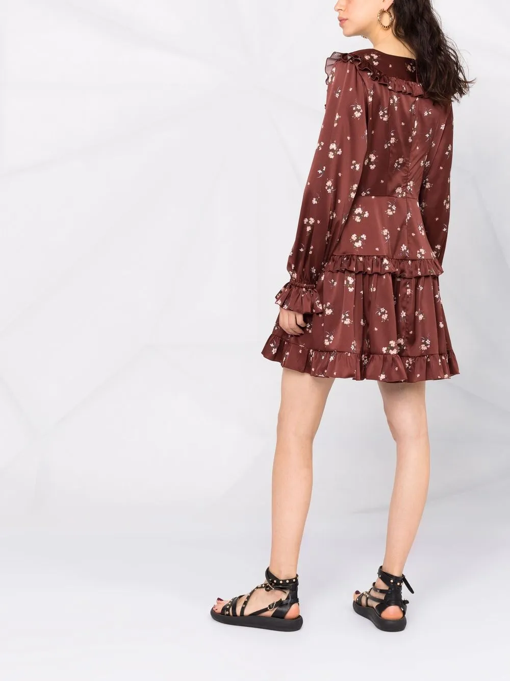 фото Roses & lace платье мини с цветочным принтом