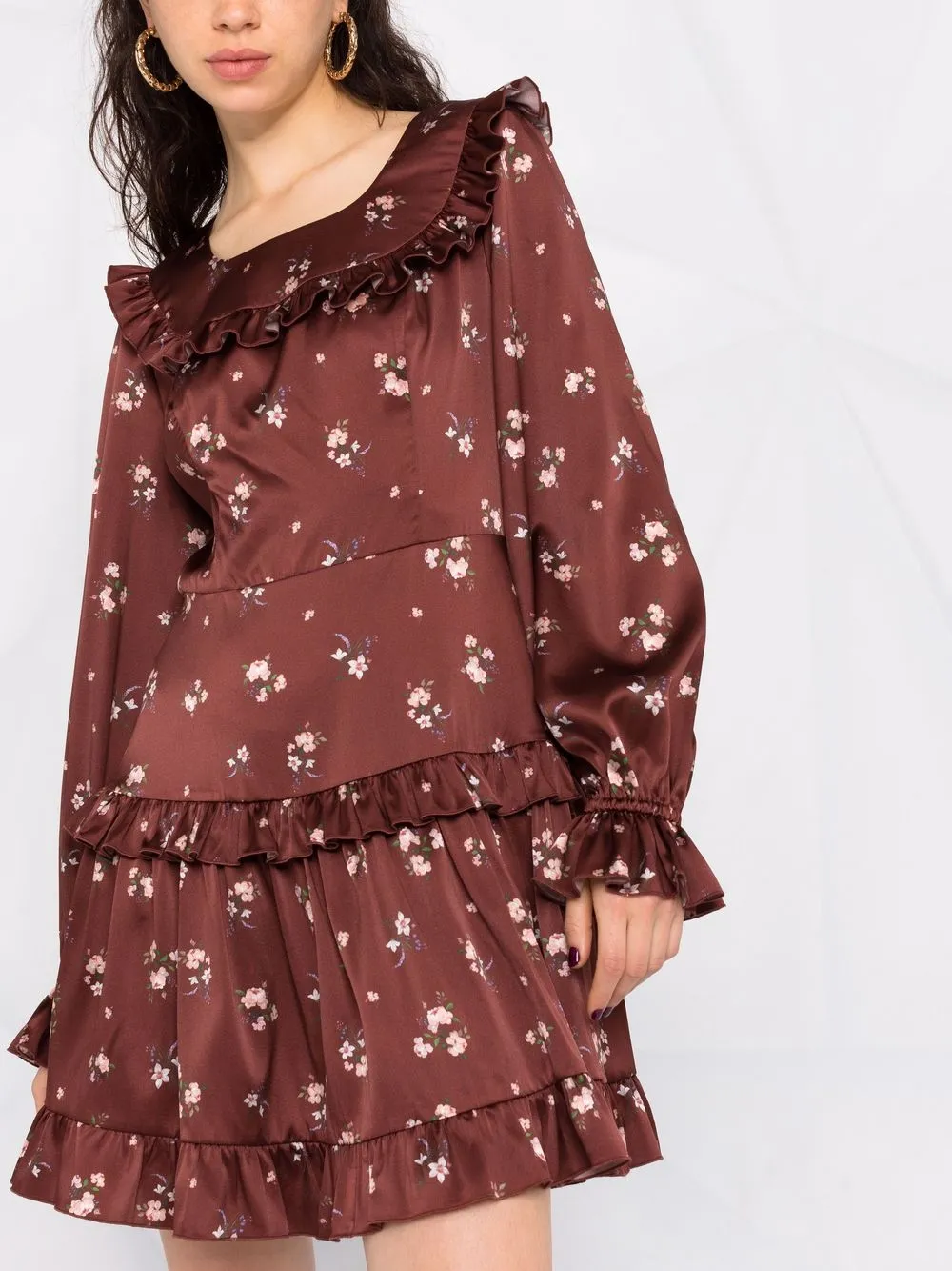 фото Roses & lace платье мини с цветочным принтом