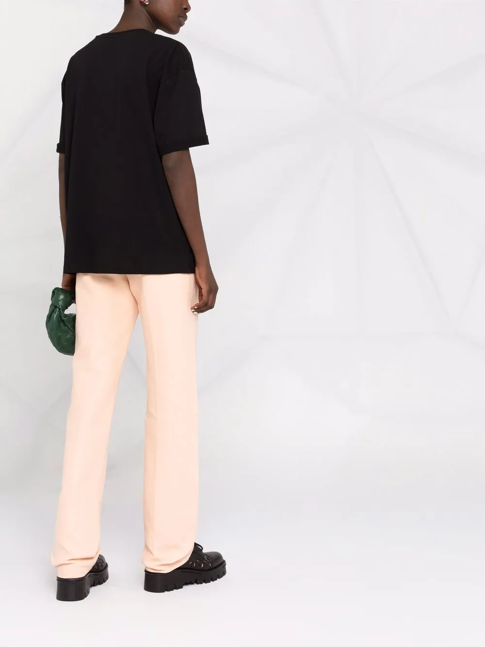 фото Valentino футболка с кружевной вставкой и логотипом