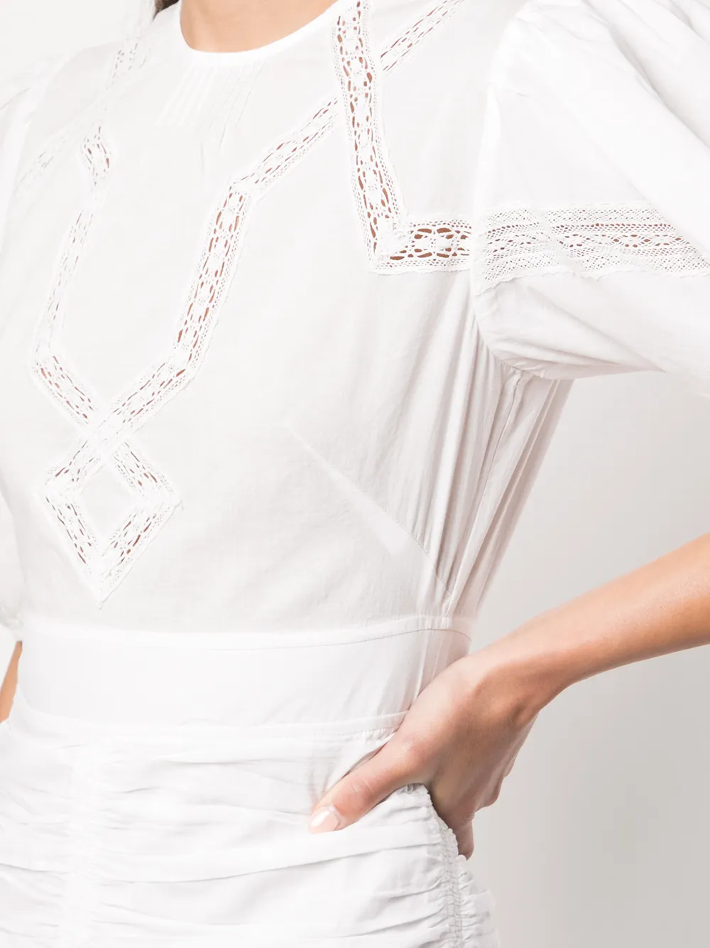 фото Rhode resort платье со сборками и объемными рукавами