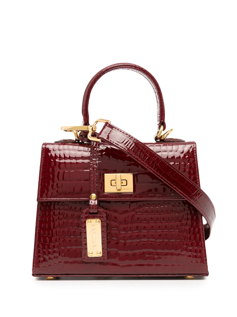 фото Sandra j сумка jackie micro с тиснением под крокодила