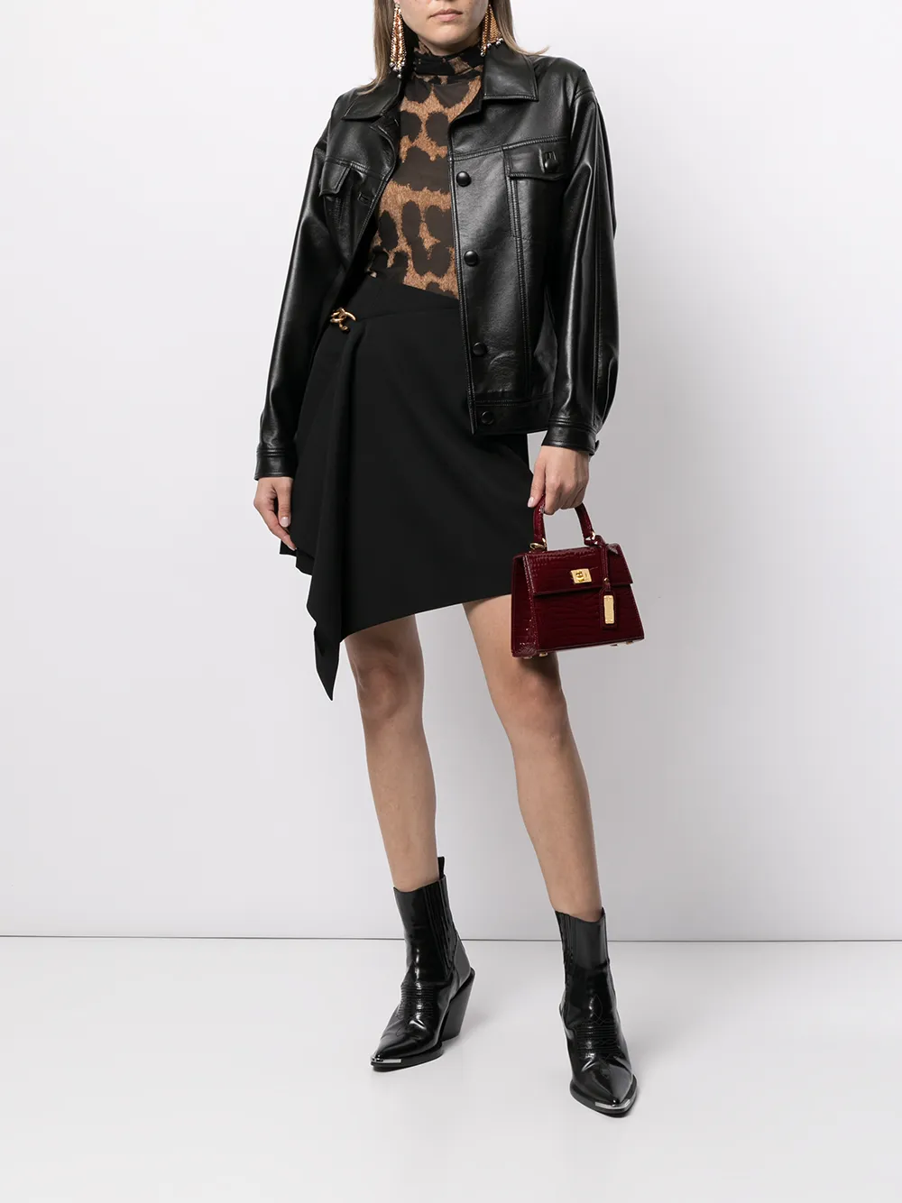 фото Sandra j сумка jackie micro с тиснением под крокодила