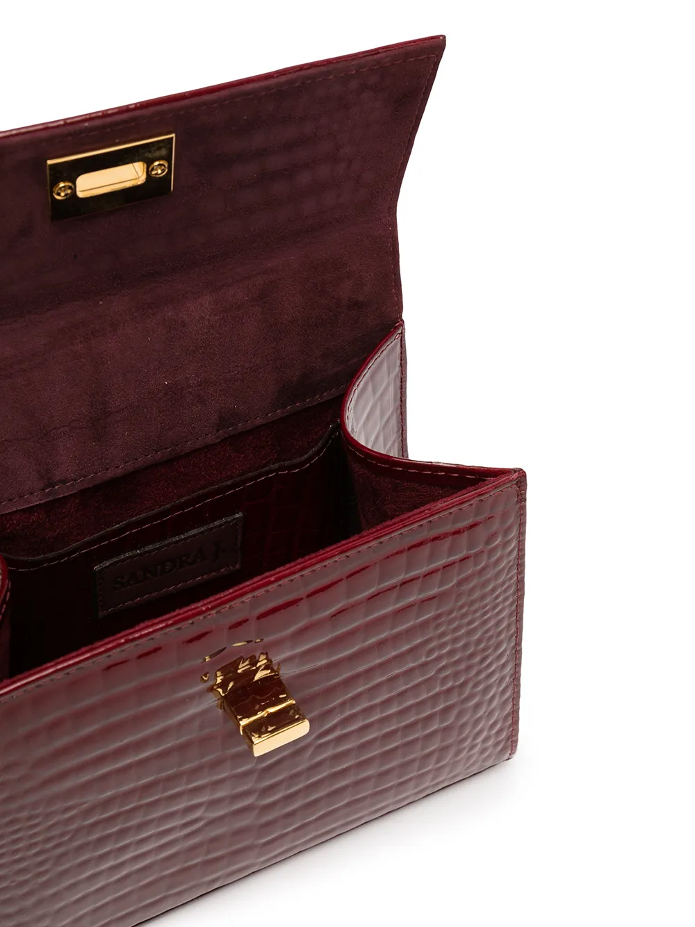 фото Sandra j сумка jackie micro с тиснением под крокодила