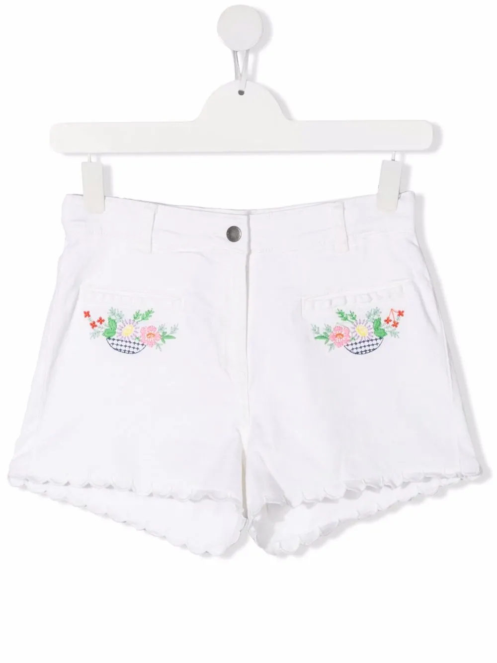 фото Stella mccartney kids джинсовые шорты с цветочной вышивкой