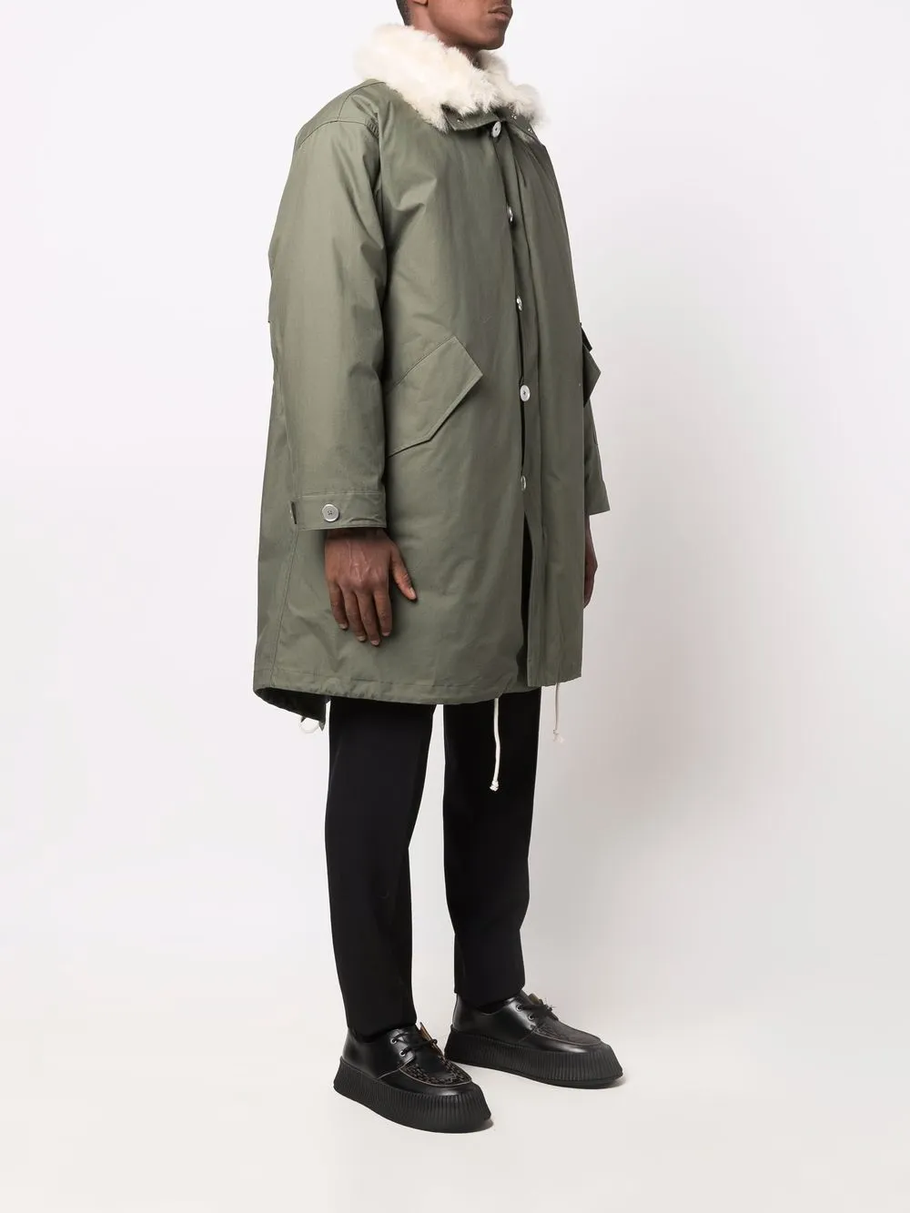 фото Jil sander пуховик с воротником из овчины