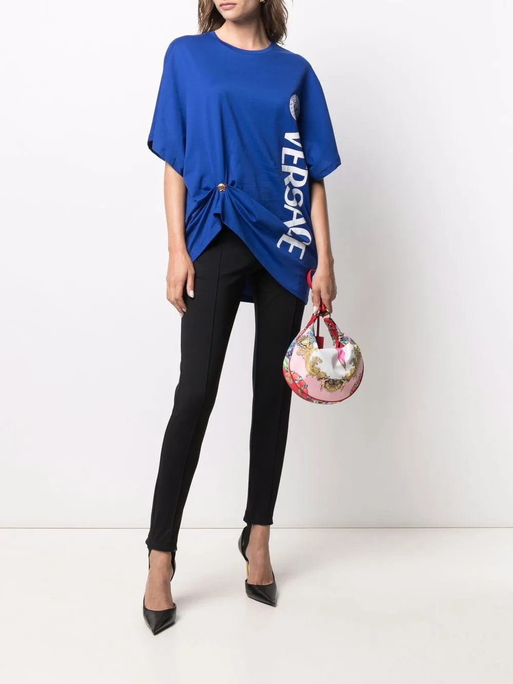 фото Versace футболка со сборками и логотипом medusa
