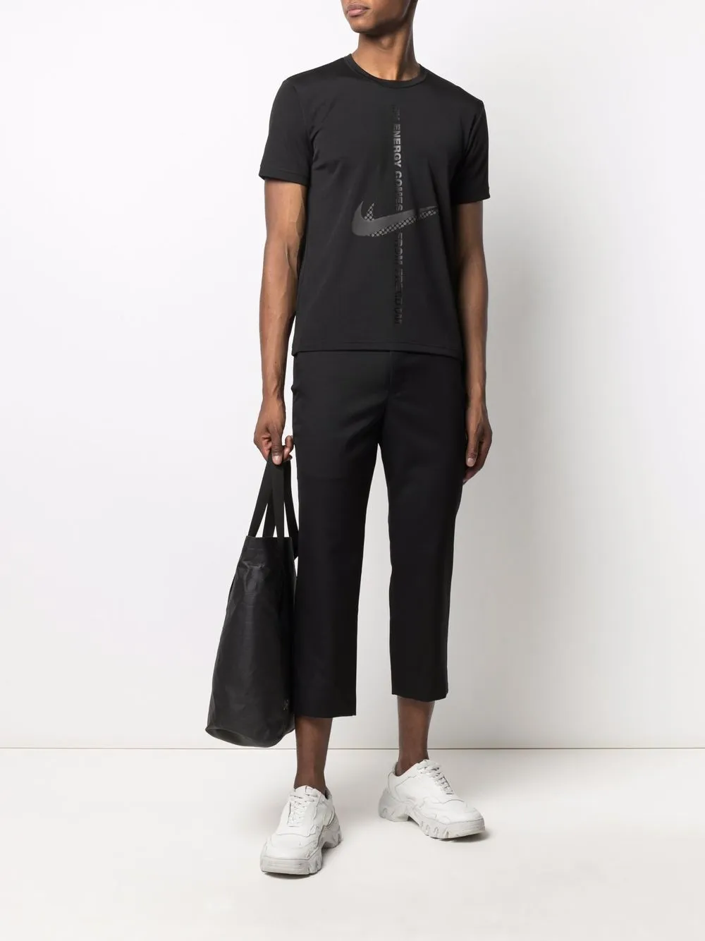 фото Black comme des garçons футболка с принтом swoosh