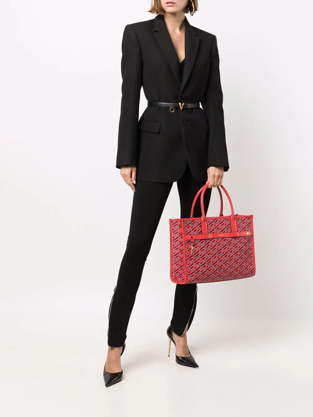 фото Versace сумка-тоут с принтом la greca