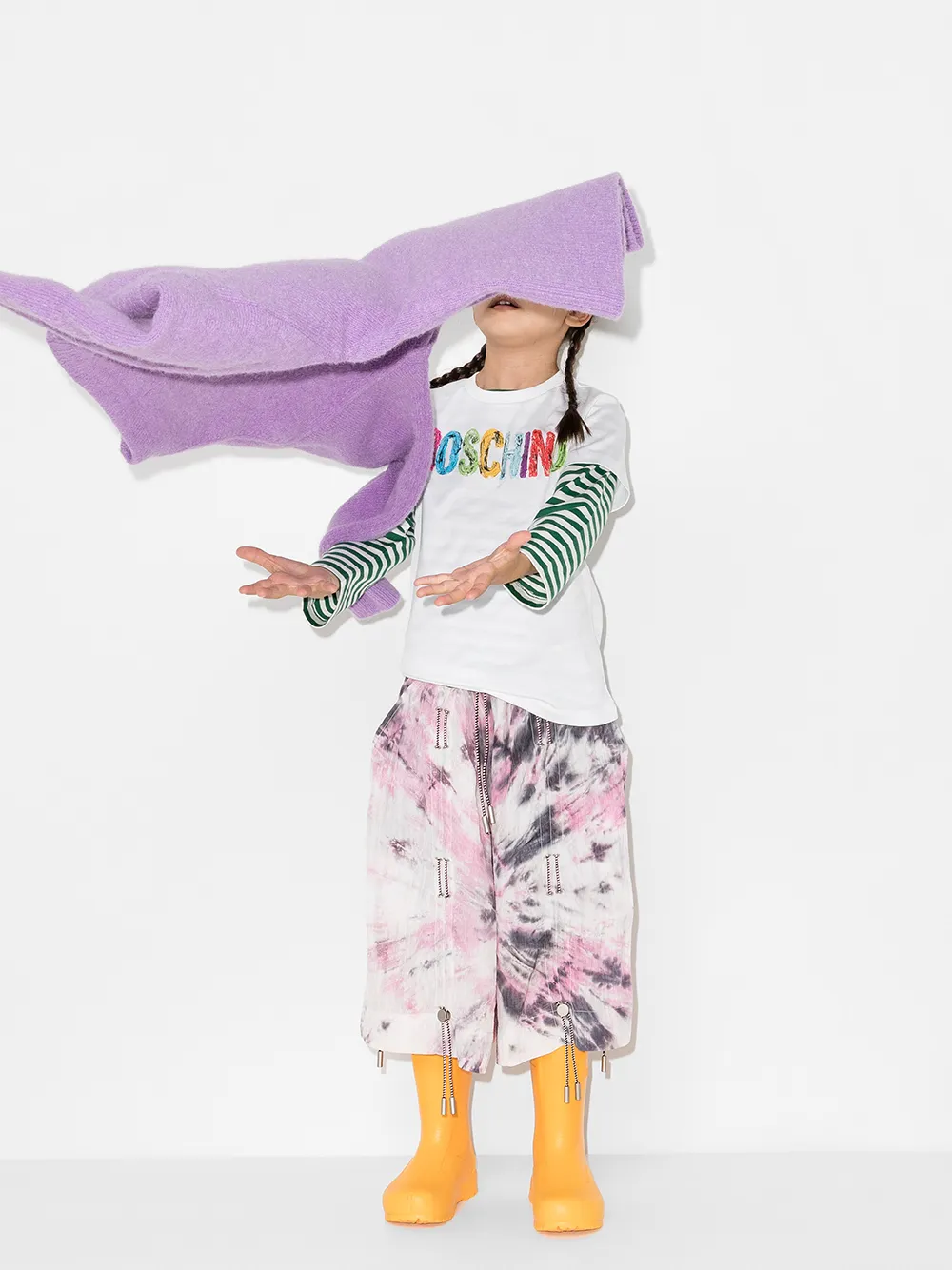 фото Moschino kids футболка с фактурным логотипом