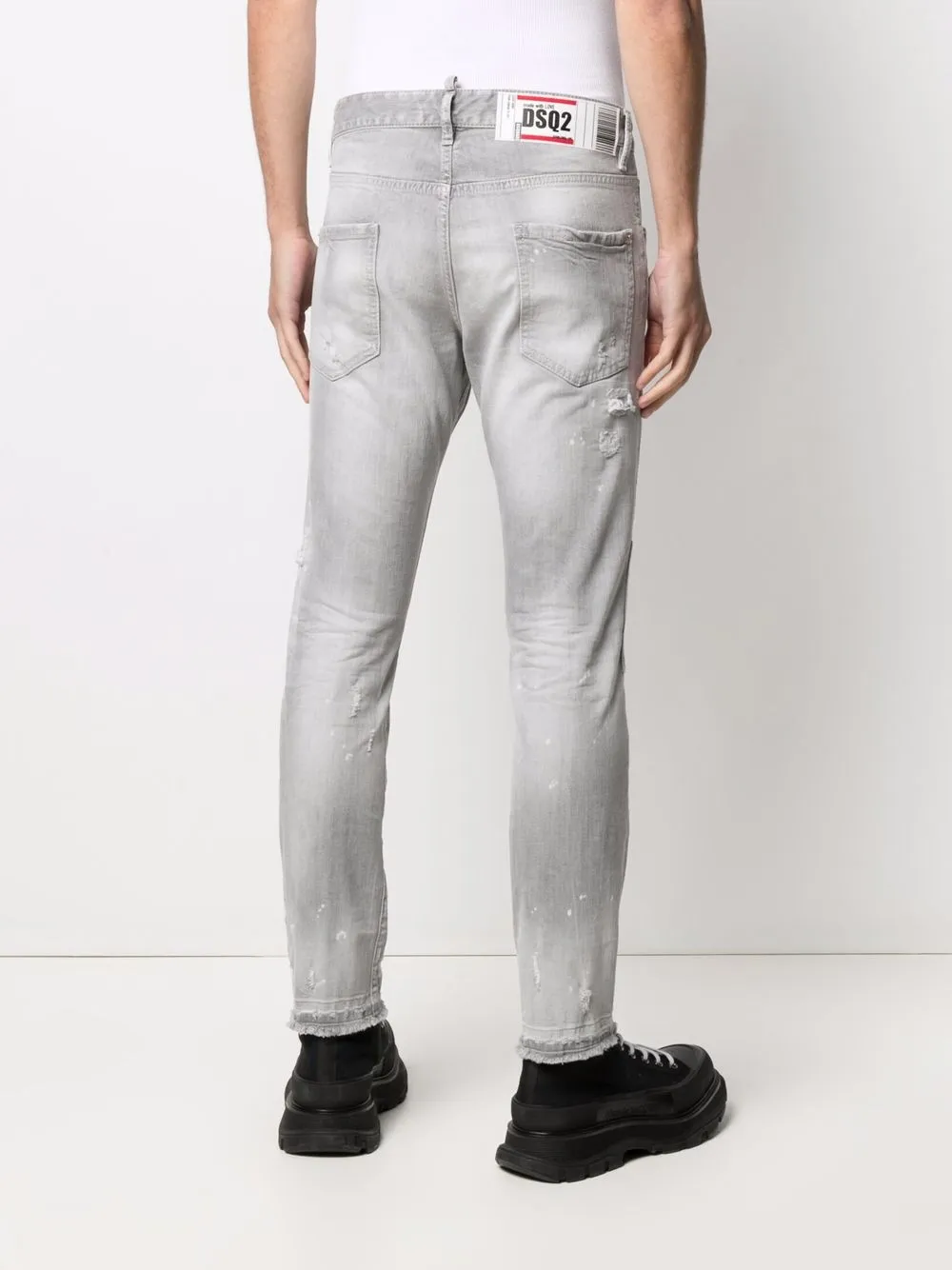 фото Dsquared2 джинсы скинни в технике пэчворк