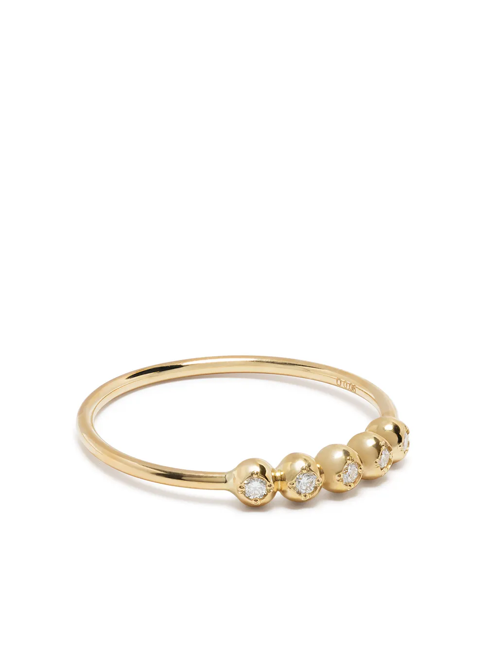 фото Ahkah кольцо из желтого золота с бриллиантом