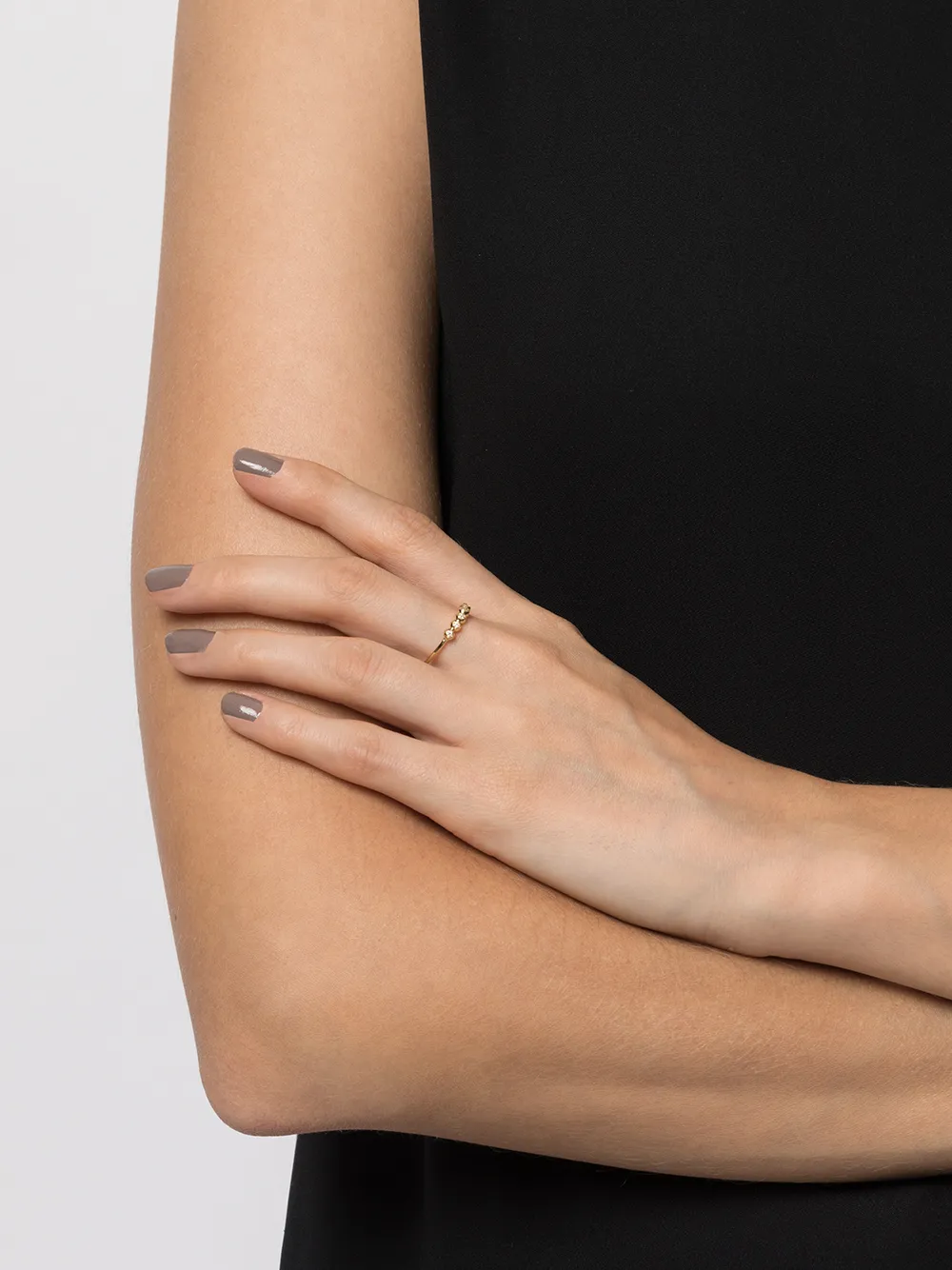 фото Ahkah кольцо из желтого золота с бриллиантом