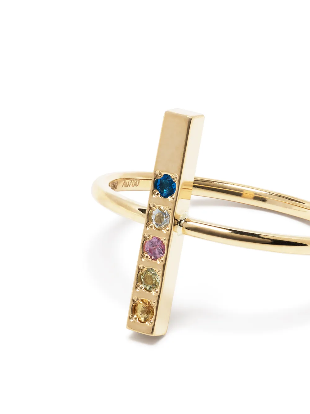 фото Ahkah кольцо message in the stone из желтого золота