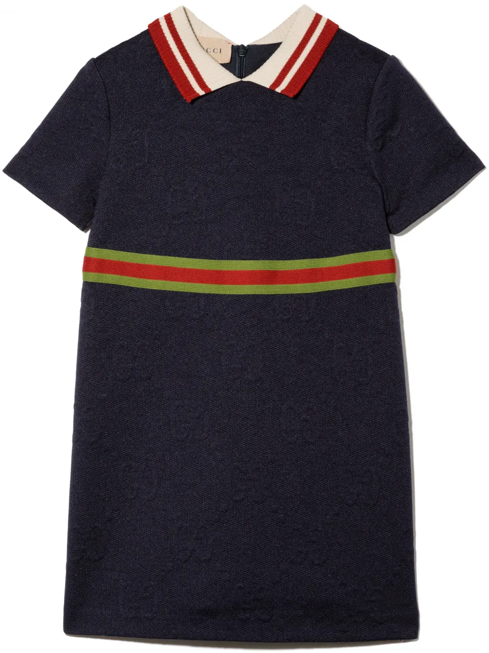 Gucci Kids vestido camisero con ribete de rayas - Azul