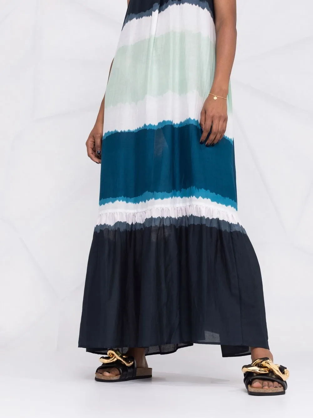 фото On the island расклешенное платье в полоску без рукавов