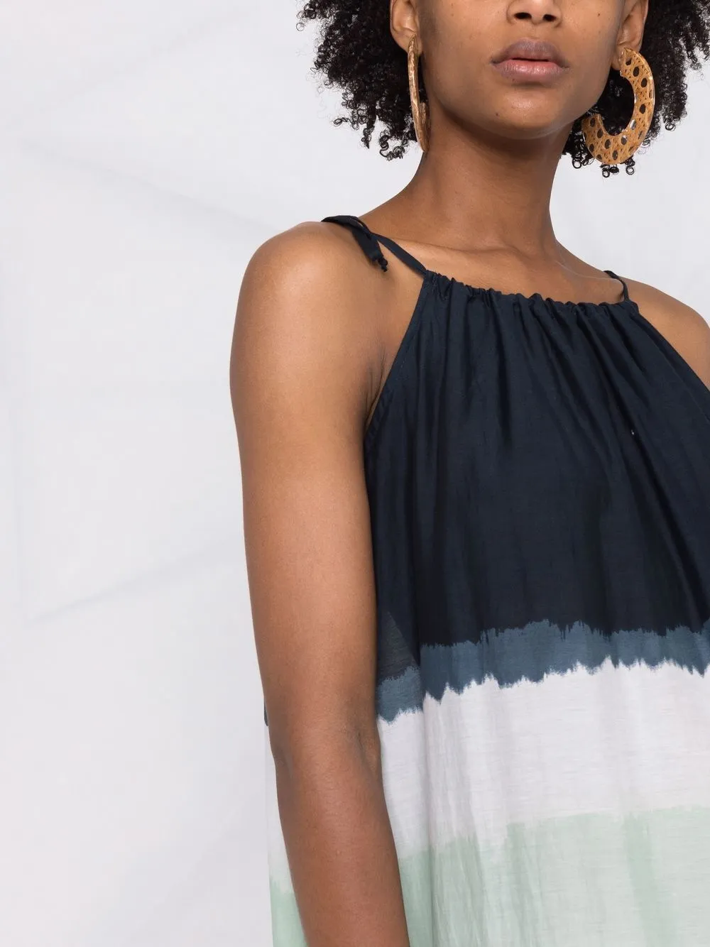 фото On the island расклешенное платье в полоску без рукавов