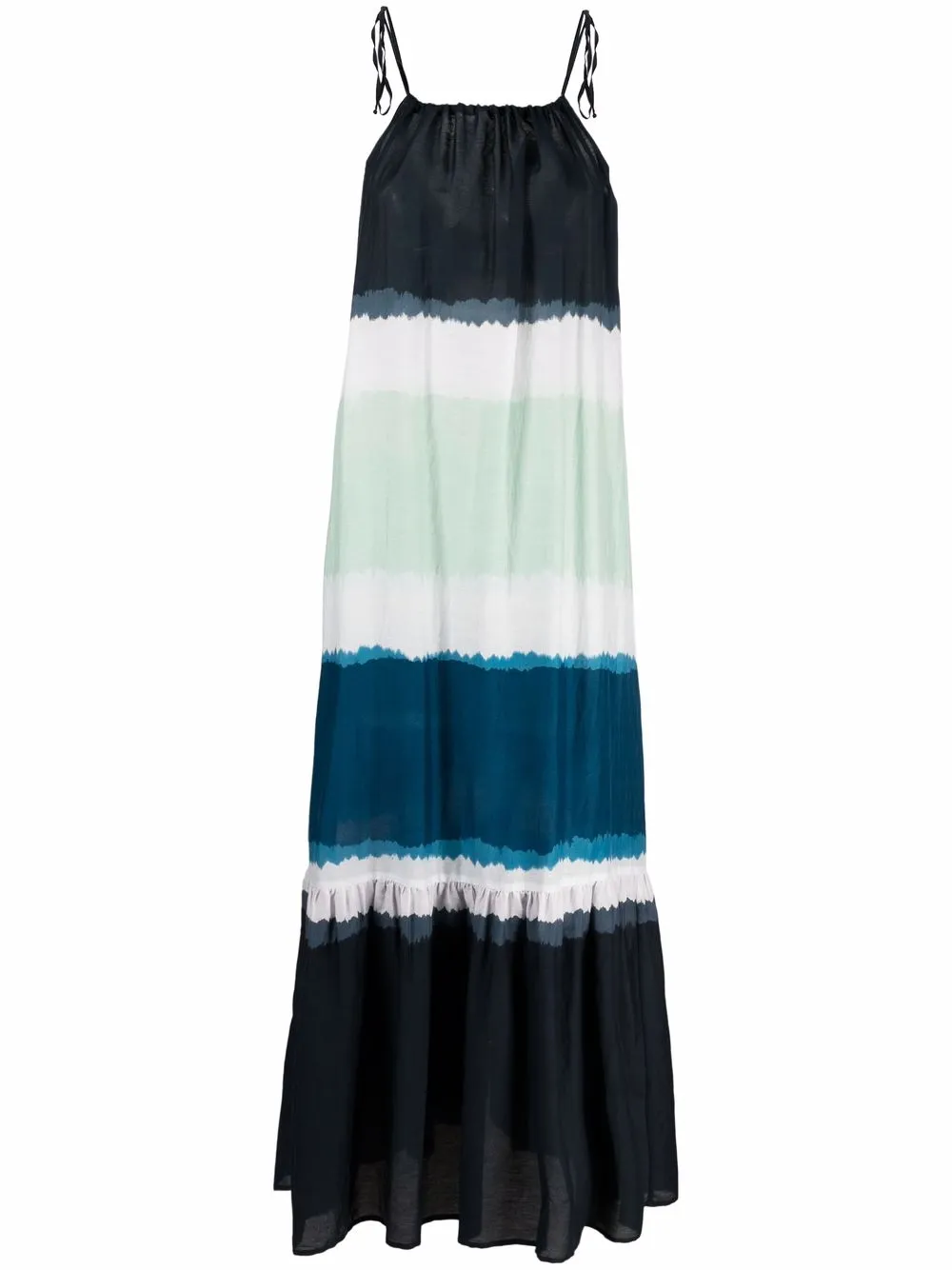 фото On the island расклешенное платье в полоску без рукавов