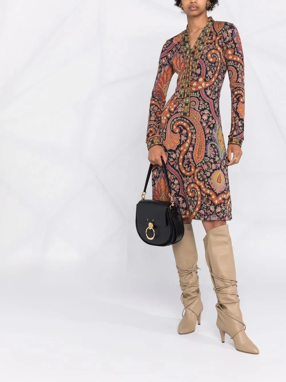 фото Etro платье из джерси с принтом пейсли