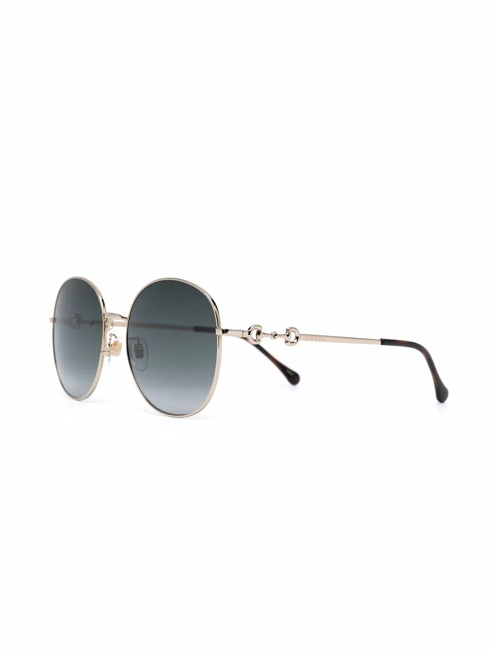 фото Gucci eyewear солнцезащитные очки в массивной оправе с декором horsebit