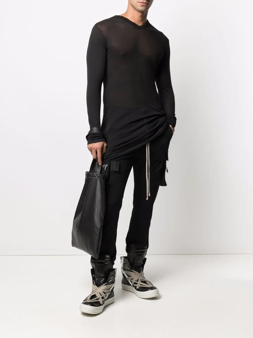 фото Rick owens полупрозрачное худи из органического хлопка