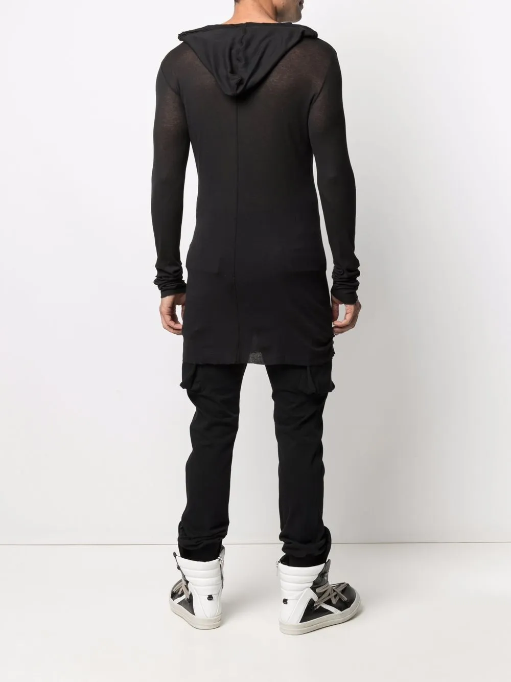 фото Rick owens полупрозрачное худи из органического хлопка