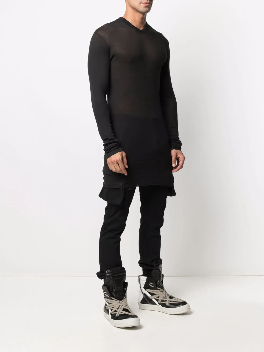 фото Rick owens полупрозрачное худи из органического хлопка