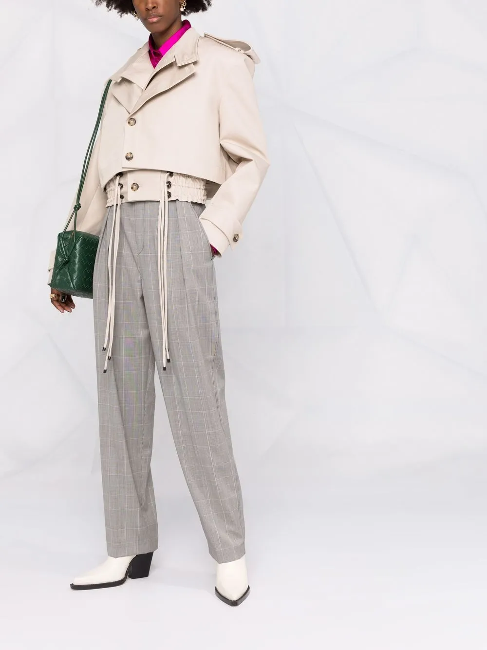 фото Isabel marant étoile клетчатые брюки nilaga с завышенной талией