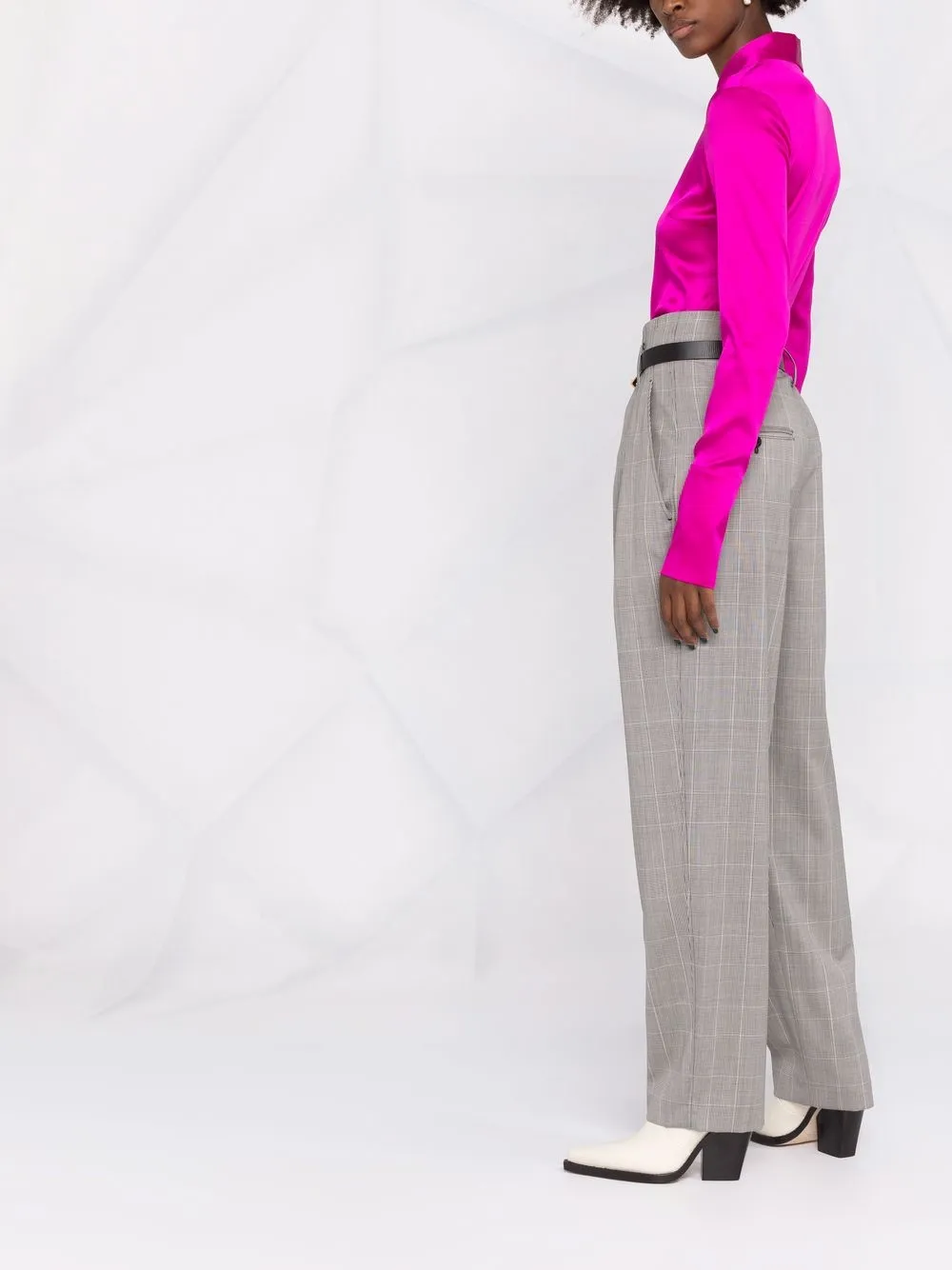 фото Isabel marant étoile клетчатые брюки nilaga с завышенной талией
