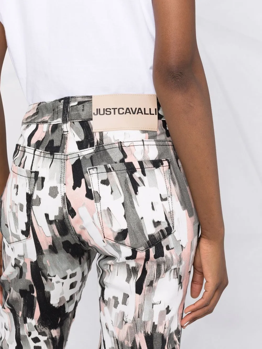 фото Just cavalli джинсы скинни с абстрактным принтом