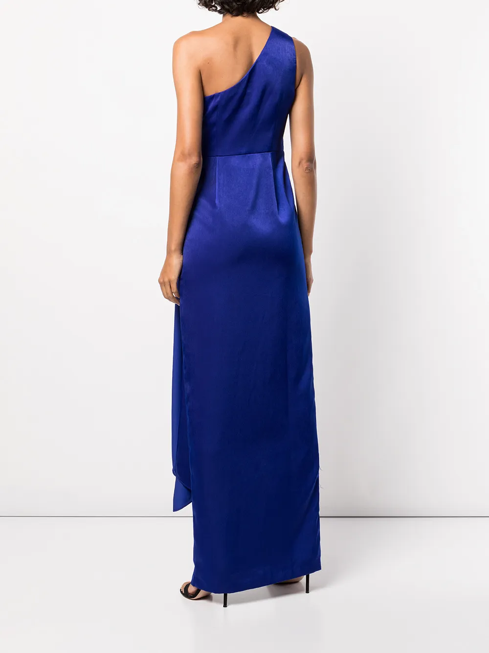 фото Aidan mattox атласное платье на одно плечо