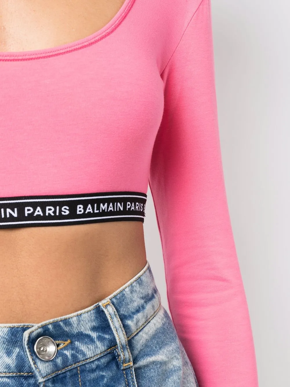 фото Balmain укороченный топ с логотипом